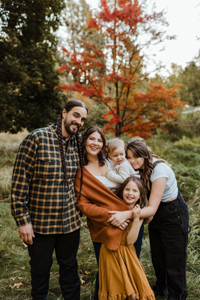 Family photo session transitioning from posed to candid connection- Spokane photographer Jade Averill